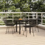 VidaXL Set mobilier de grădină, 5 piese, negru, poliratan