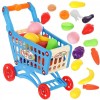 Carucior supermarket, 16 alimente incluse, inaltime 31 cm, lungime 30 cm, multicolor