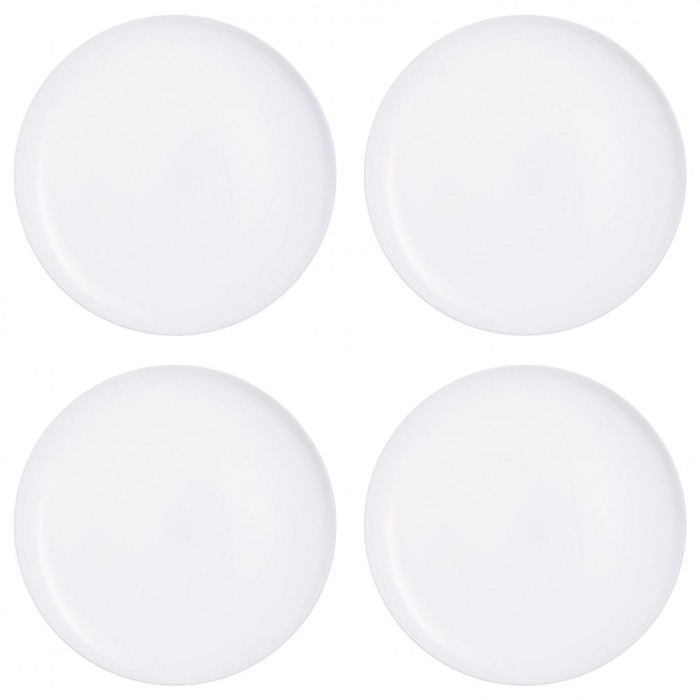 Set farfurii 4 piese, folosite pentru pizza, Opal, albe, diametru 32 cm