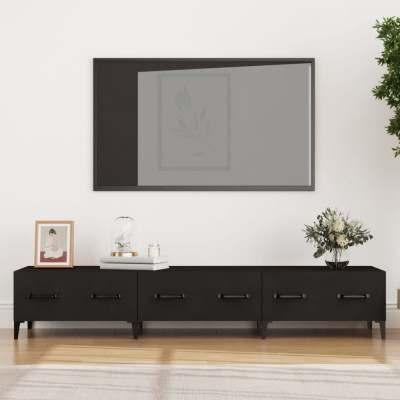 Comodă TV, negru, 150x34,5x30 cm, lemn prelucrat foto
