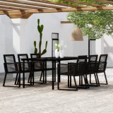 VidaXL Set de mobilier pentru grădină, 7 piese, negru