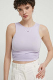 Cumpara ieftin Tommy Jeans top culoarea violet DW0DW17893