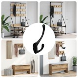 vidaXL C&acirc;rlig pentru haine 346 pcs Negru 102 x 29 x 47mm Aliaj de zinc 864901