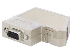 Mufă D-Sub HD 15 pini mamă &icirc;n unghi 55&deg; cu terminal șurub