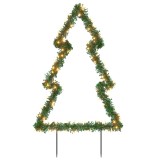 Cumpara ieftin Decoratiune brad cu lumini de Craciun cu tarusi, 115 LED, 90 cm