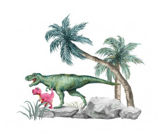 Sticker decorativ Dinozaur, Multicolor, 66 cm, 3920ST foto