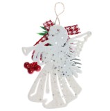 Decoratiune Craciun, tip ingeras, plastic + spuma, alb + verde + rosu, 9.5 x 11 cm, SY23YKL-WYM-0014