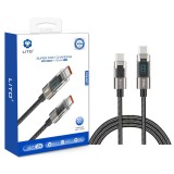 Cablu de date cu mufe lightning, type-c 100w, 1.2m - lito - black