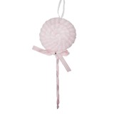Cumpara ieftin Decoratiune Acadea Craciun plastic textil roz alb 9x2x25 cm