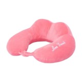 Perna pentru gat si avion Edman Essential U1, include masca ochi si dopuri urechi, 30x30x9 cm, Roz