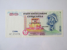 Italia 50 Fantastiliardi 1997 bunica rata,bancnota fantezie foto