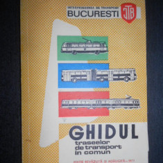 Ghidul traseelor de transport in comun. I.T.B. (1973, contine harta)