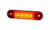 Lampa Gabarit LED Slim ROSU 12V-30V, 77.5mm x 18.5mm, E9, IP68, Auto, Camion, Remorca - Durata 50.000 ore