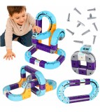 Set Constructie Magnetic Circuit Masinute 54 Piese STEM cu Auto Reincarcabil