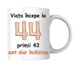 Cana alba personalizata - Viata incepe la 44 de ani, v2, INOVATIX&reg;. 330ml, Oem