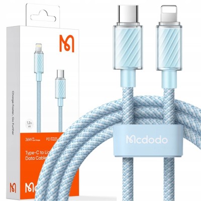 Cablu Pentru Iphone, Puternic, Superfast, Mcdodo, 36W, 1.2M, Albastru foto