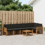 Cumpara ieftin Set de canapele de exterior 7 buc. 6-Locuri Natural si Negru