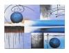 Tablou gigant abstract pictat manual, Interstelar 2, 120x90cm ulei pe panza in relief efect 3D, gata de agatat pe perete
