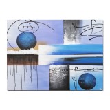 Tablou gigant abstract pictat manual, Interstelar 2, 120x90cm ulei pe panza in relief efect 3D, gata de agatat pe perete