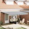 Copertină retractabilă antracit/alb, 4,5x3 m, textil/aluminiu