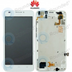 Huawei Ascend G620 Capac frontal modul display + LCD + digitizer alb