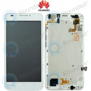 Huawei Ascend G620 Capac frontal modul display + LCD + digitizer alb foto