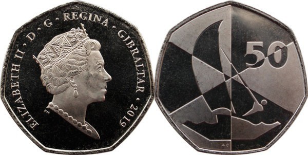 Gibraltar 2019 - 50 pence, Island Games, UNC