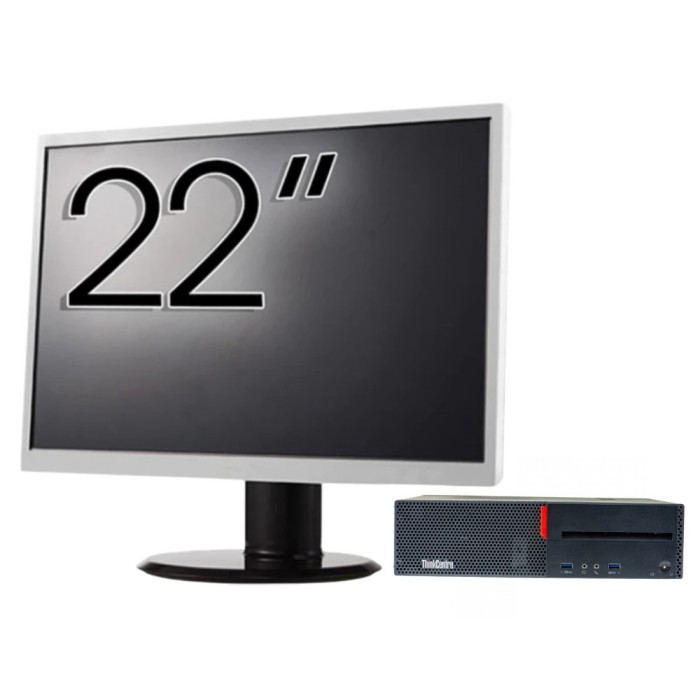 Pachet Calculator Second Hand LENOVO M700 SFF, Intel Core i7-6700 3.40GHz, 8GB DDR4, 256GB SSD + Monitor 22&amp;quot; NewTechnology Media