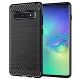 Husa Samsung Galaxy S10 Plus Asteroid GSM Carbon Silicone, negru