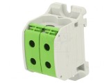 Conector &Icirc;mbinare Șine 50mm2 1P 4B Verde TS35