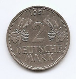 Germania 2 Deutsche Mark 1951 F - Cupru-nichel, 25.75 mm, KM-111