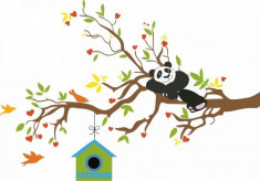Sticker decorativ Panda 96 x 61 cm foto