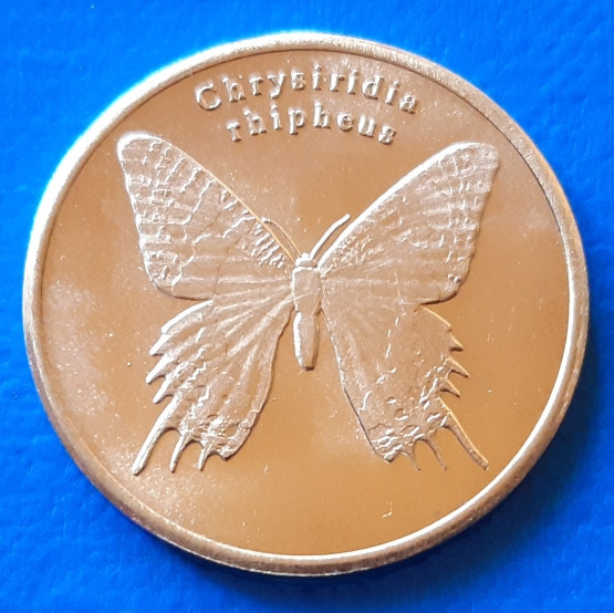 Sulawesi 5 rupia 2019 UNC Fluture Chrysiridia Rhipheus