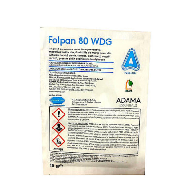 Folpan 80WDG 15 gr fungicid contact Adama (vita de vie, mar, prun, ceapa, cartofi, hamei, tomate rasad) foto