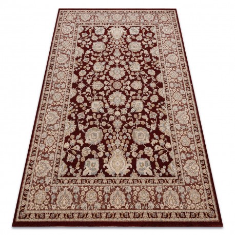 Covor L&acirc;nă JADE 45009/301 Cadru, flori clasic roșu / bej OSTA, 200x300 cm