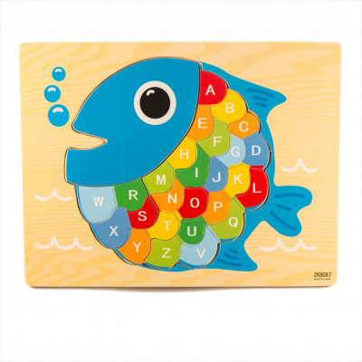 Puzzle educativ din lemn, Pestisor, 7Toys foto