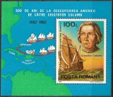 ROMANIA 1992-Lp 1297-Colita 277-500 ani de la descoperirea Americii-MNH