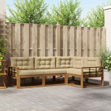 vidaXL Set de canapele de exterior cu pernă 4 pcs Natural și Bej 3367521