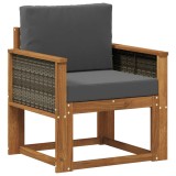 vidaXL Canapea Medie pentru Exterior Lemn Solid de Acacia natural 3438826