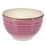 Bol ceramic cu dungi orizontale, 850 ml, Lila și Bej, CMCLASS
