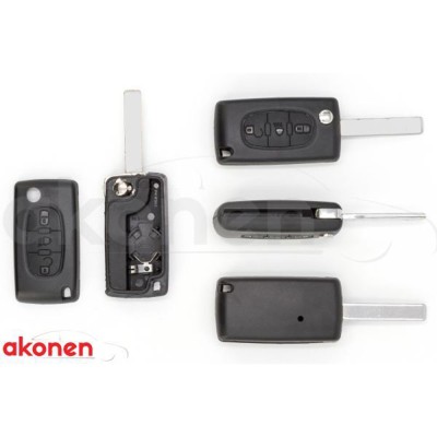 Carcasa Cheie Contact Pentru Citroen Berlingo / C2 / C3. 3 Butoane. Cu Cheie 155380 con31899 foto
