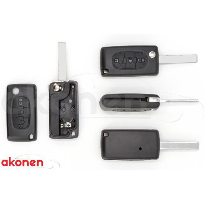 Carcasa Cheie Contact Pentru Citroen Berlingo / C2 / C3. 3 Butoane. Cu Cheie 155380 con31899