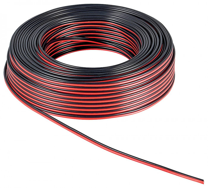 Rola cablu pentru boxe, 2 x 1.5 mm, lungime 10m, culoare rosu/negru AVX-T170921-1