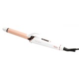 Ondulator par Fakir Lyric Poem 25mm, Turmalina-ceramica (keratina), 5 trepte de temperatura (120&deg;-200&deg;C), Cablu 2m, Ecran LED, Rotire 360, Roz/Alb