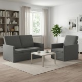Cumpara ieftin Set de canapea 2 pcs Gri inchis Catifea