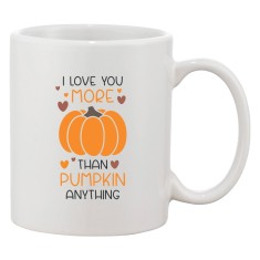 Cana alba personalizata 'I LOVE MORE THAN PUMPKIN ANYTHING', INOVATIX&reg;. 330ml