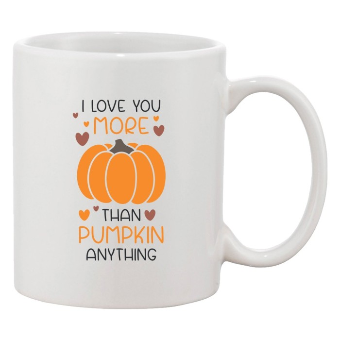 Cana alba personalizata &#039;I LOVE MORE THAN PUMPKIN ANYTHING&#039;, INOVATIX&reg;. 330ml
