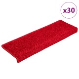 Cumpara ieftin Covorase pentru scari, 30 buc., 65x21x4 cm, margini dreptunghiulare rosii