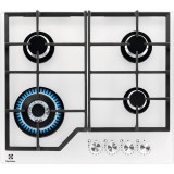 Plita incorporabila Electrolux KGG64362W, gaz, 4 arzatoare, 60 cm, Gratare fonta, Aprindere electrica, Arzator Wok, Alb