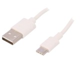 Cablu USB 2.0 A-C 0,5m alb, viteza 480Mbps - Goobay